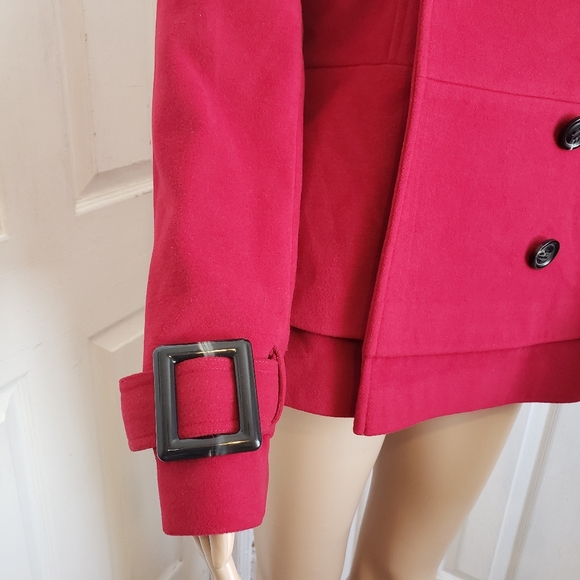 Double Breasted Coat with Faux Fur Trim - Picture 6 of 16